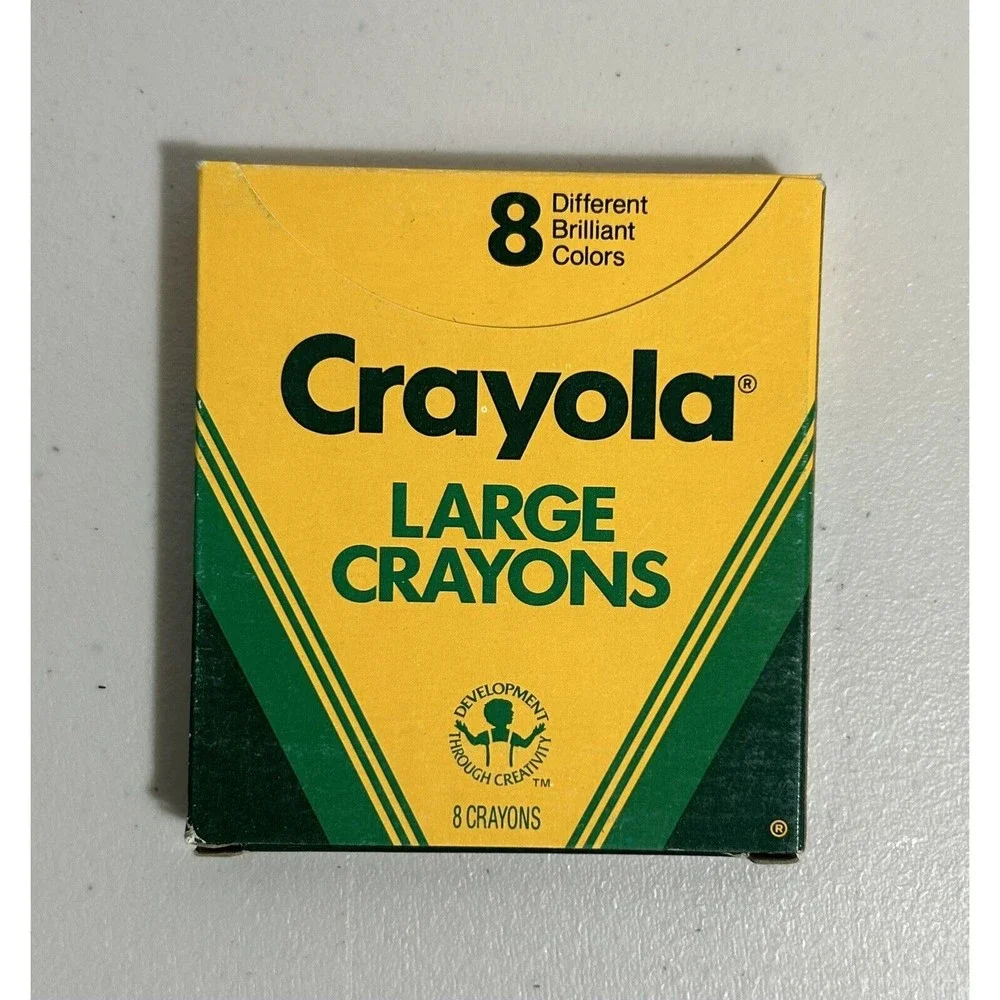 Vintage 80s Crayola 8 Pack Jumbo Crayons Box, Binney & Smith - Lot Of 2 Boxes